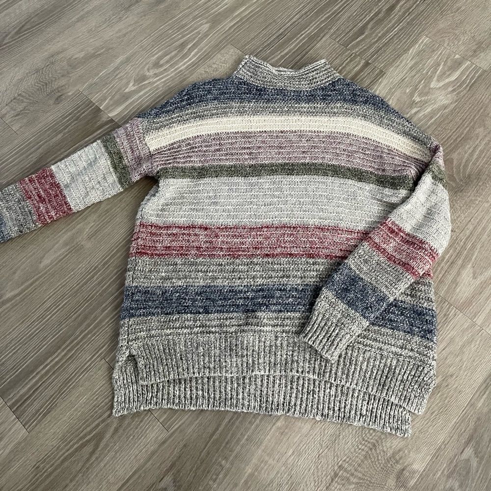 striped turtleneck sweater